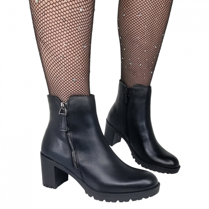 Ghete Damă Casual Din Piele Neagră  8518 [7]