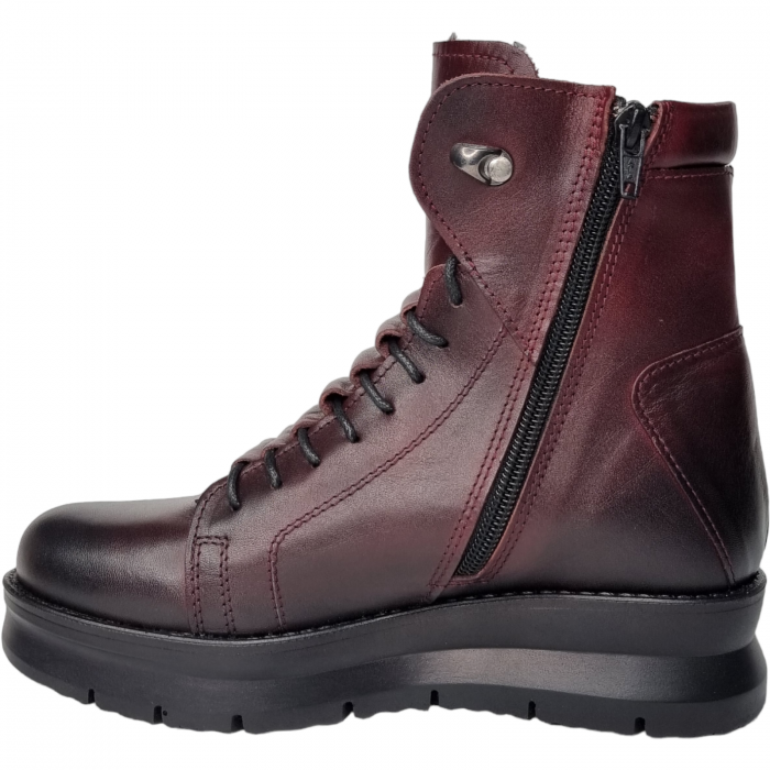 Ghete Damă Casual Din Piele Naturală Bordo 8546 [4]