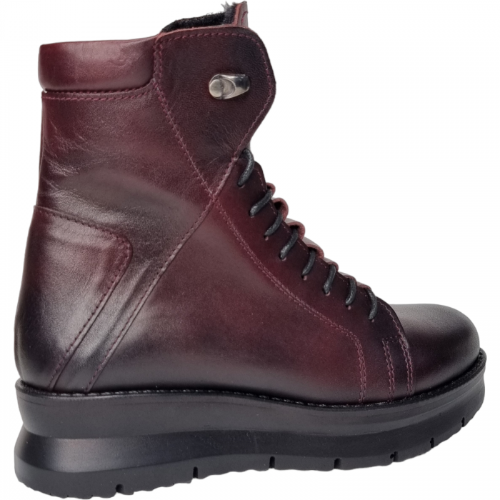 Ghete Damă Casual Din Piele Naturală Bordo 8546 [3]