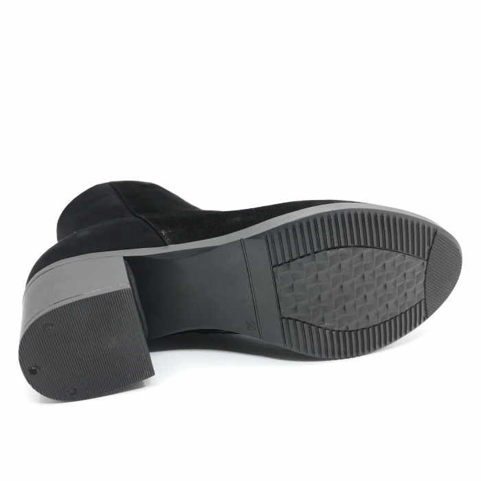 Ghete Damă Casual Din Piele Velur Naturală Neagră 8501 [4]