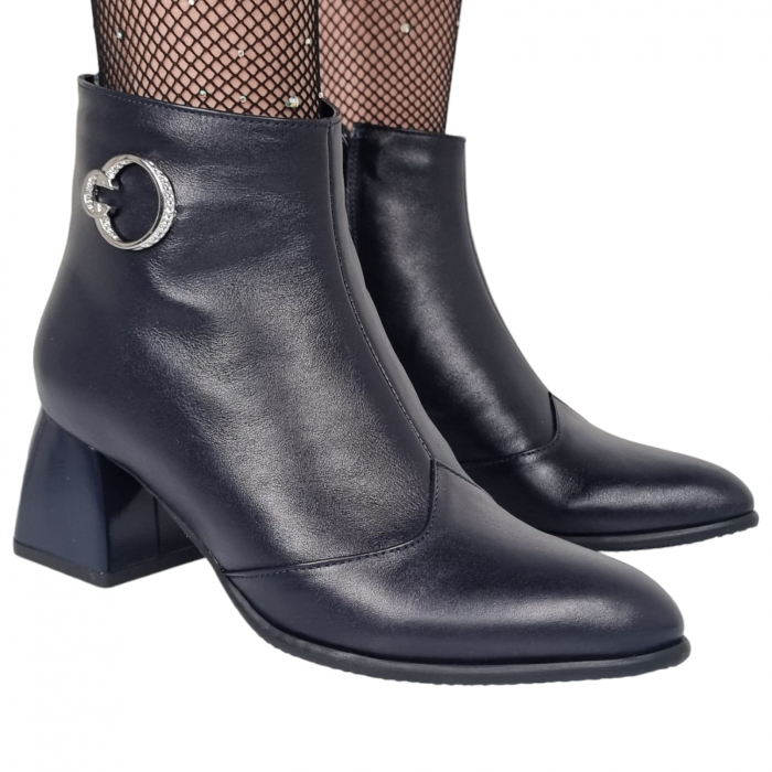 Ghete Damă Elegante Din Piele Naturală Blue 9539 [5]