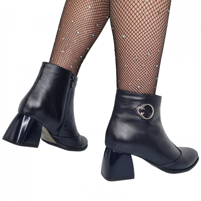 Ghete Damă Elegante Din Piele Naturală Blue 9539 [3]