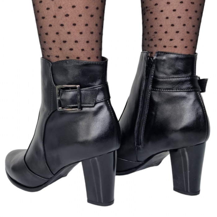 Ghete Damă Elegante Din Piele Naturală Neagră 9542 [4]