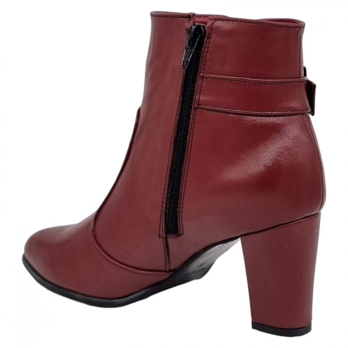 Ghete Damă Elegante Din Piele Naturală Bordo 9543 [6]