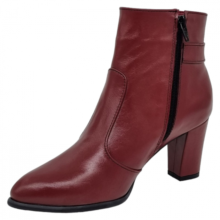 Ghete Damă Elegante Din Piele Naturală Bordo 9543 [4]