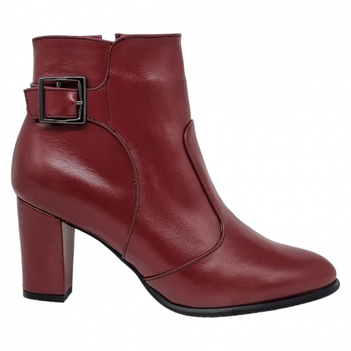 Ghete Damă Elegante Din Piele Naturală Bordo 9543 [7]