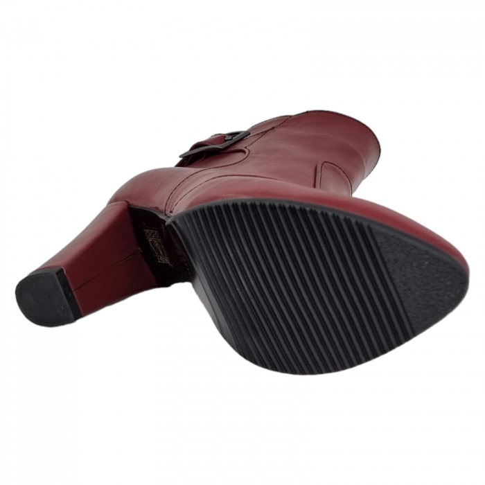 Ghete Damă Elegante Din Piele Naturală Bordo 9543 [5]
