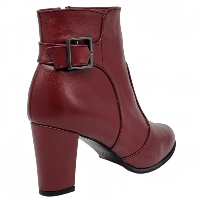Ghete Damă Elegante Din Piele Naturală Bordo 9543 [3]