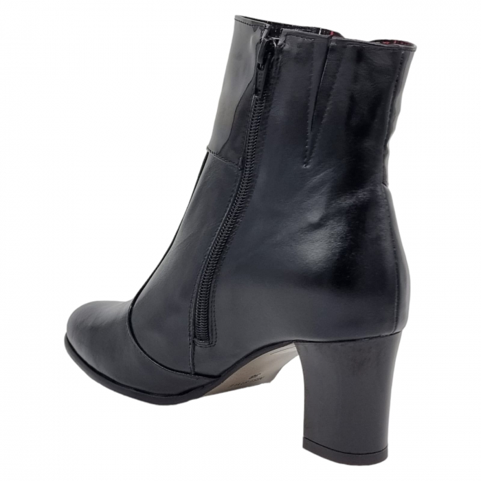 Ghete Damă Elegante Din Piele Naturală Neagră Box Lac 9544 [6]