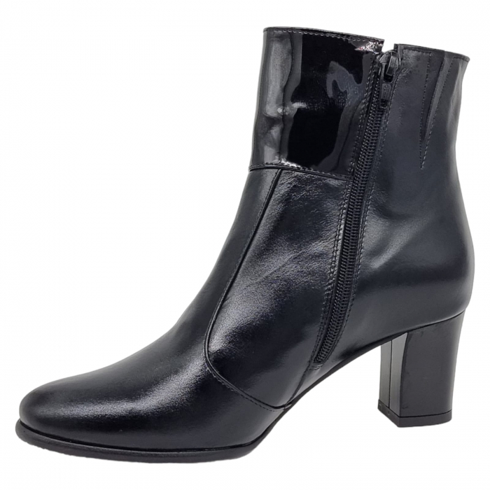 Ghete Damă Elegante Din Piele Naturală Neagră Box Lac 9544 [4]