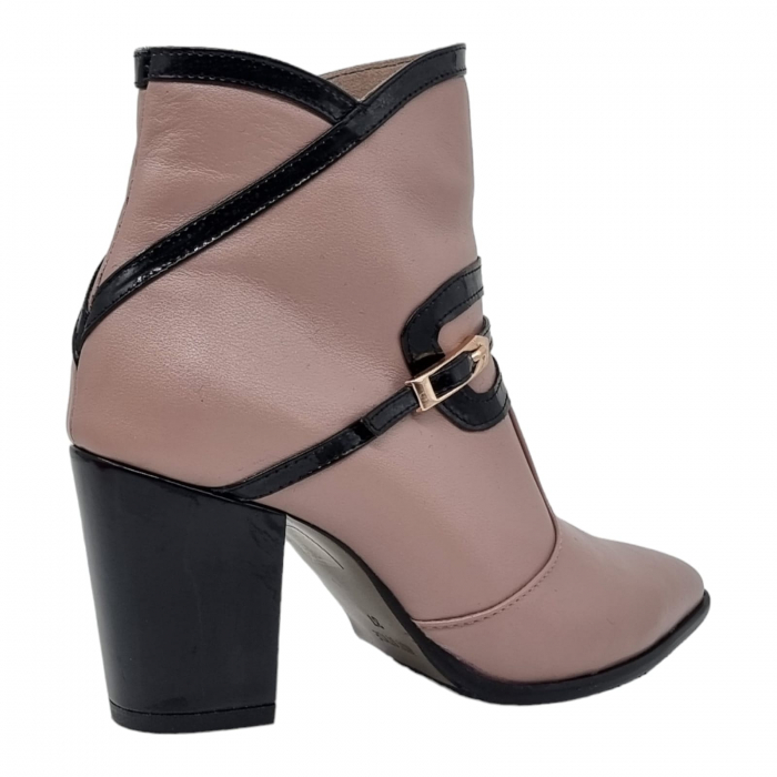 Ghete Damă Elegante Din Piele Naturală Capucino Neagră9551 [12]