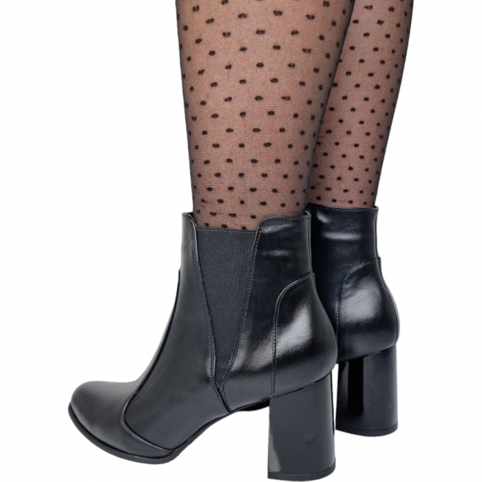 Ghete Damă Elegante Din Piele Naturală Neagră 9584 [2]