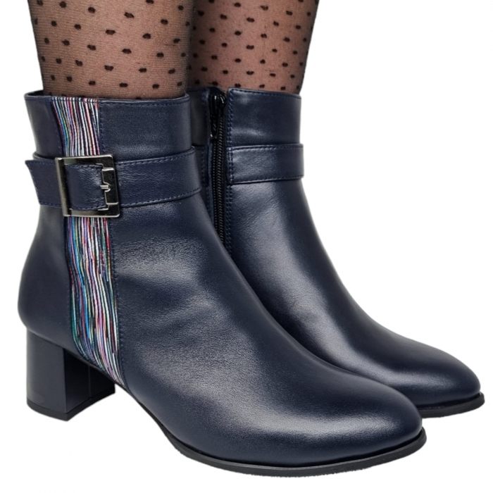 Ghete Damă Elegante Din Piele Naturală Blue Linii 9591 [5]