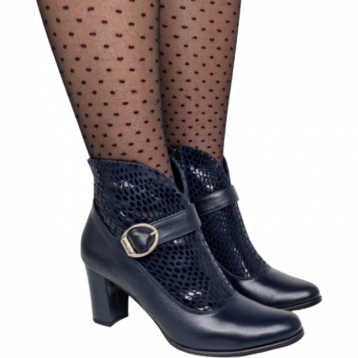 Ghete Damă Elegante Din Piele Naturală Blue Sarp 9602 [7]