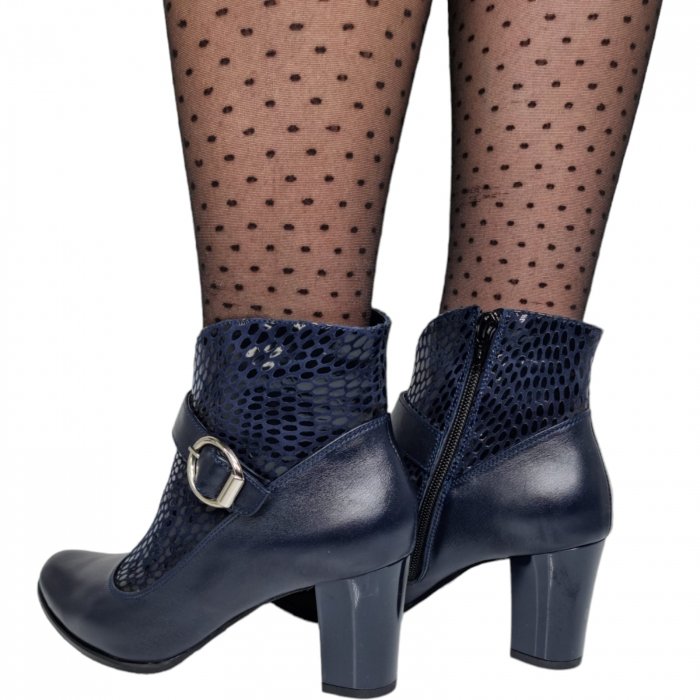 Ghete Damă Elegante Din Piele Naturală Blue Sarp 9602 [2]