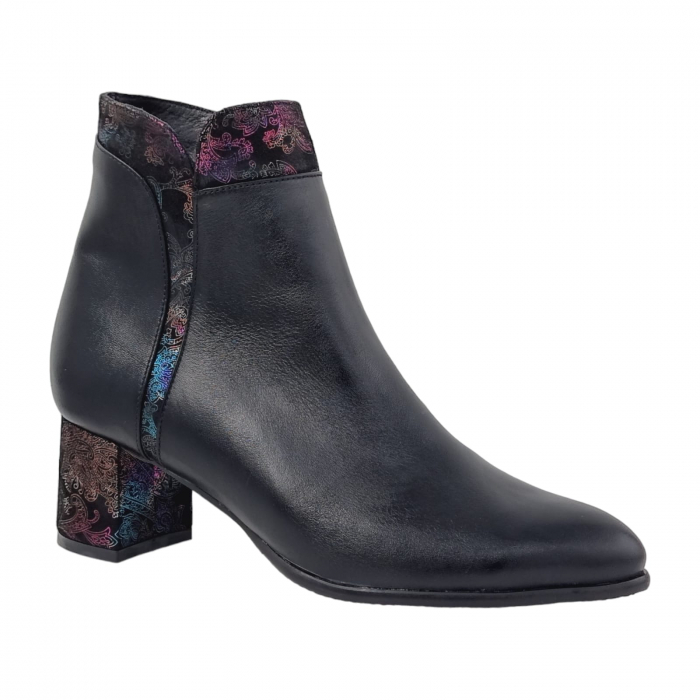 Ghete Damă Elegante Din Piele Naturală Neagră 9607 [4]