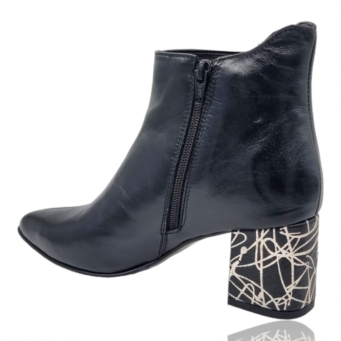 Ghete Damă Elegante Din Piele Naturală Negru Linii Au 40211 [3]