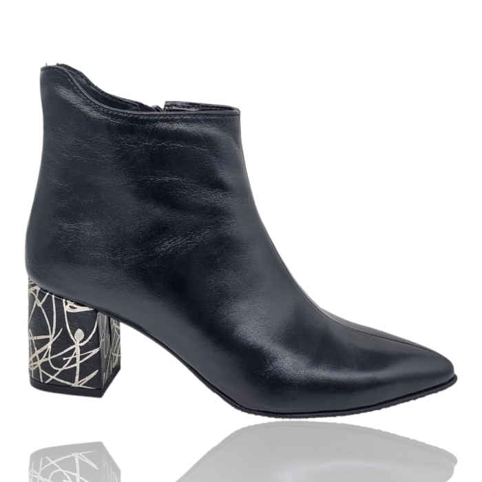 Ghete Damă Elegante Din Piele Naturală Negru Linii Au 40211 [4]