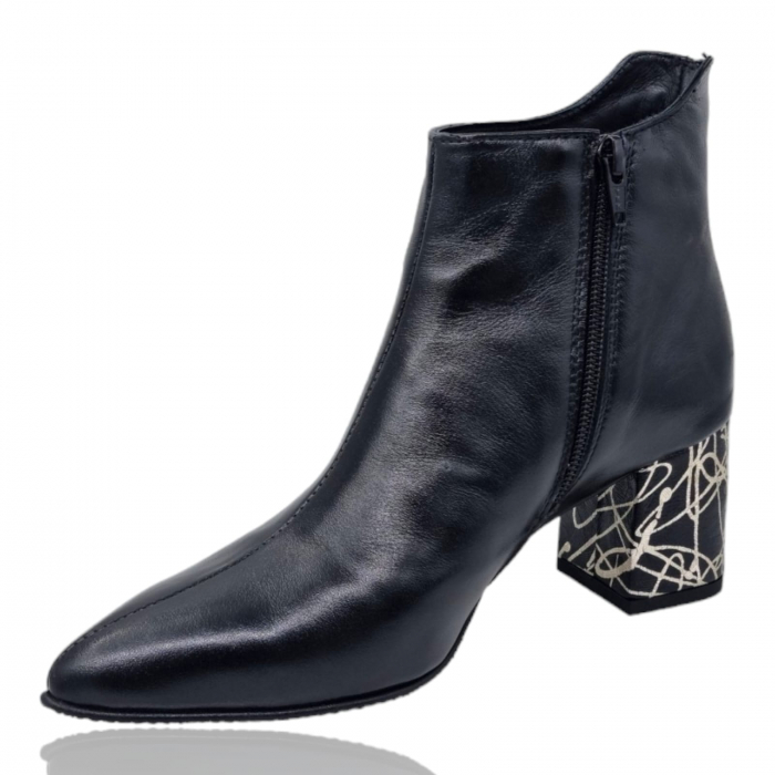Ghete Damă Elegante Din Piele Naturală Negru Linii Au 40211 [5]