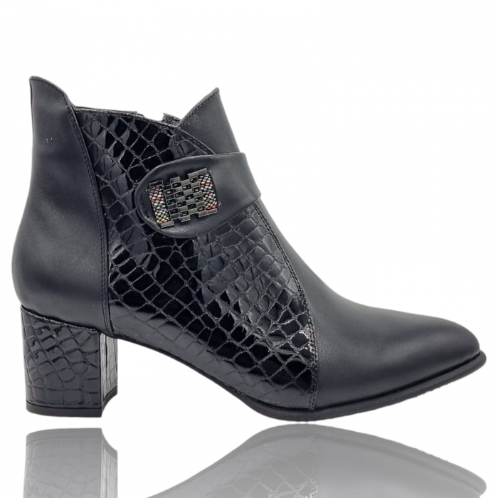 Ghete Damă Elegante Din Piele Naturală Neagră 9616 [3]