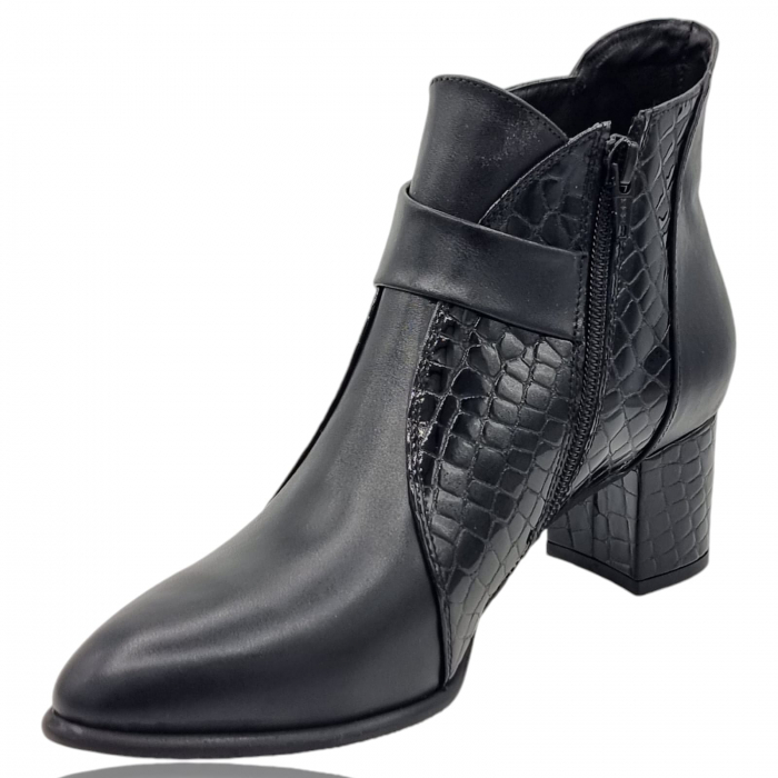 Ghete Damă Elegante Din Piele Naturală Neagră 9616 [5]