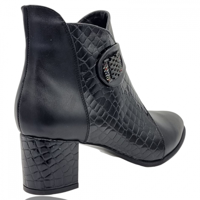 Ghete Damă Elegante Din Piele Naturală Neagră 9616 [7]