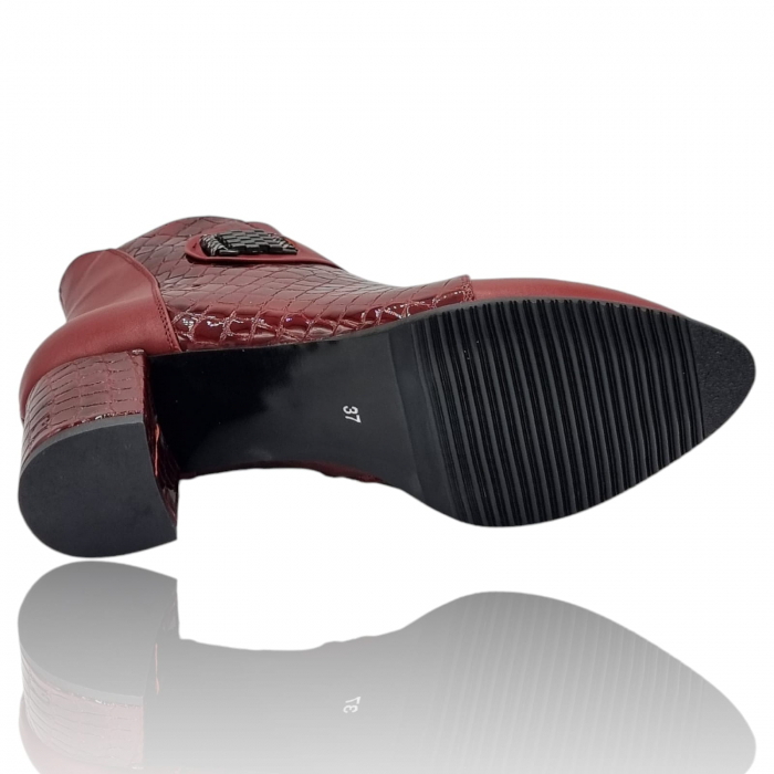 Ghete Damă Elegante Din Piele Naturală Bordo 9617 [9]