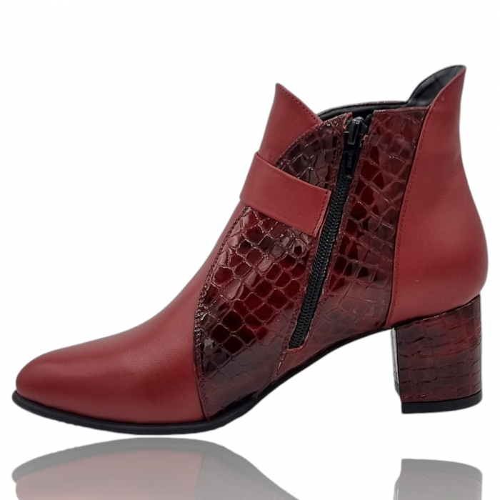 Ghete Damă Elegante Din Piele Naturală Bordo 9617 [6]