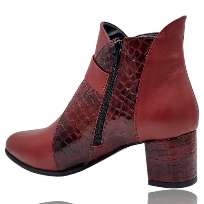 Ghete Damă Elegante Din Piele Naturală Bordo 9617 [4]