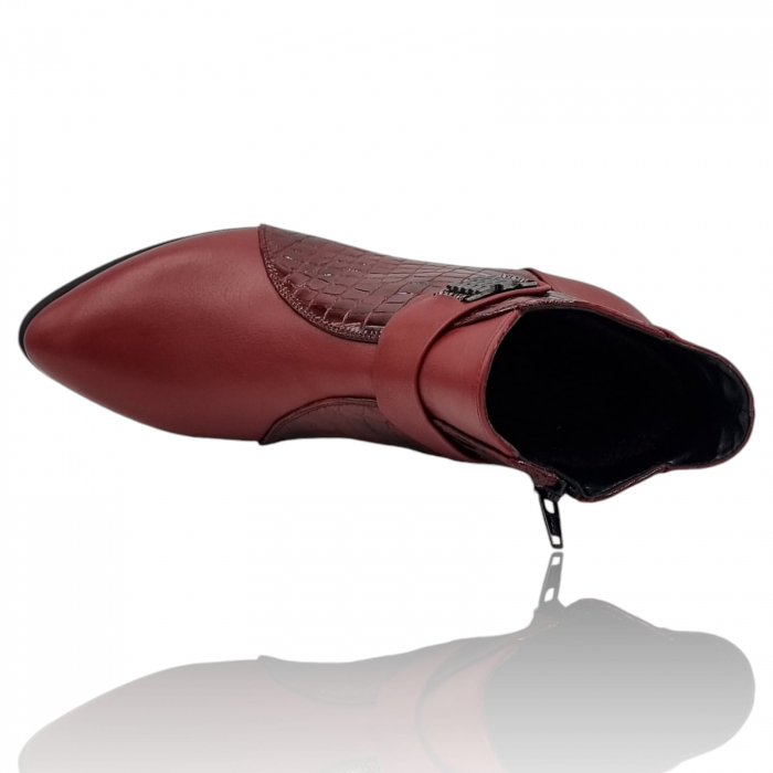 Ghete Damă Elegante Din Piele Naturală Bordo 9617 [2]