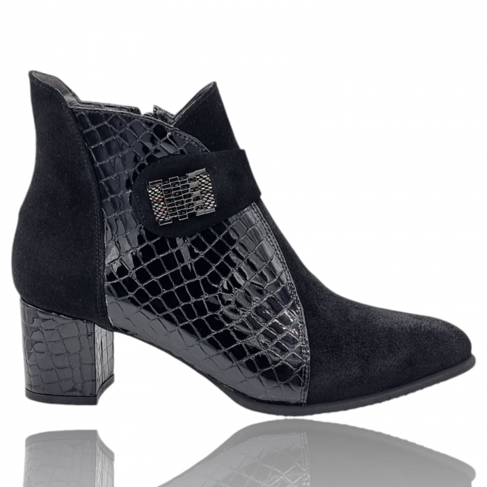 Ghete Damă Elegante Din Piele Naturală Neagră Vel 9618 [7]
