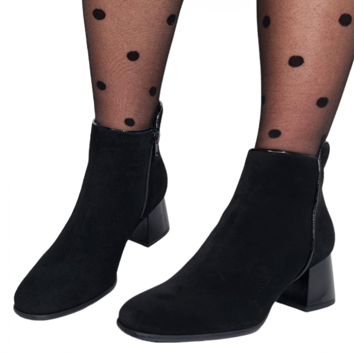 Ghete Damă Elegante Din Piele Naturală Negru Vel 9557 [3]