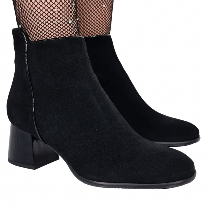 Ghete Damă Elegante Din Piele Naturală Negru Vel 9557 [4]