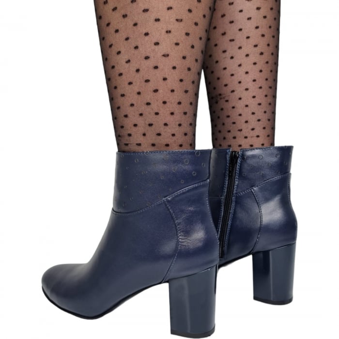 Ghete Damă Elegante Din Piele Naturală Blue 9564 [4]