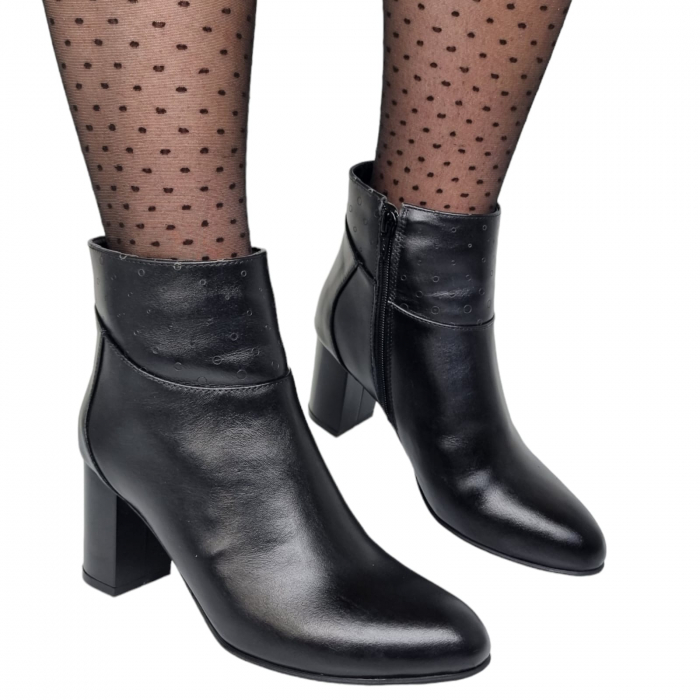 Ghete Damă Elegante Din Piele Naturală Neagră 9565 [2]