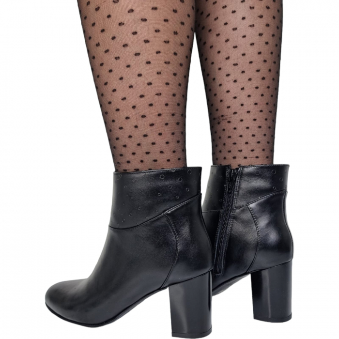 Ghete Damă Elegante Din Piele Naturală Neagră 9565 [4]