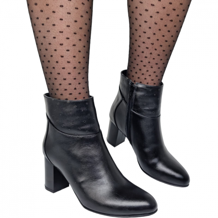 Ghete Damă Elegante Din Piele Naturală Neagră 9565 [6]