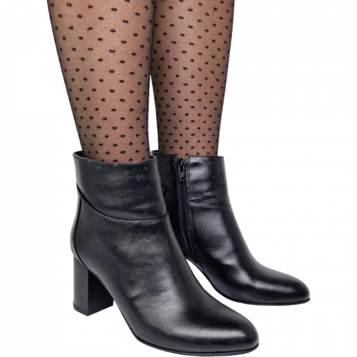 Ghete Damă Elegante Din Piele Naturală Neagră 9565 [8]