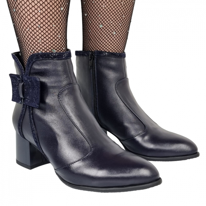 Ghete Damă Elegante Din Piele Naturală Blue 9570 [3]