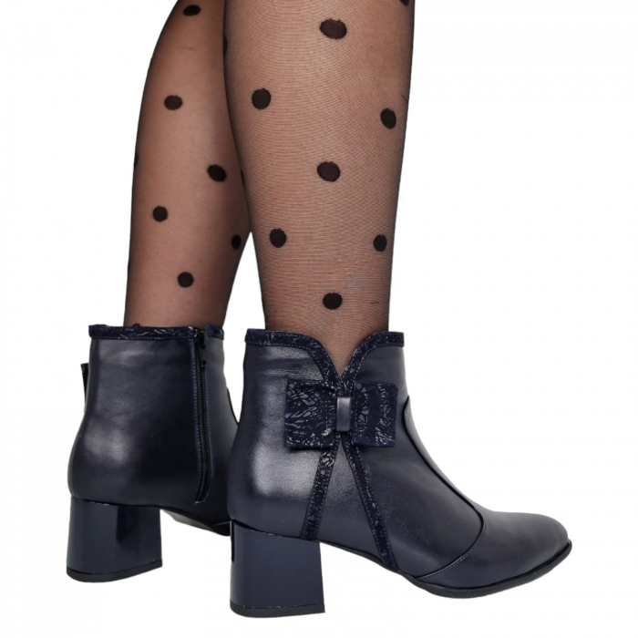 Ghete Damă Elegante Din Piele Naturală Blue 9570 [2]