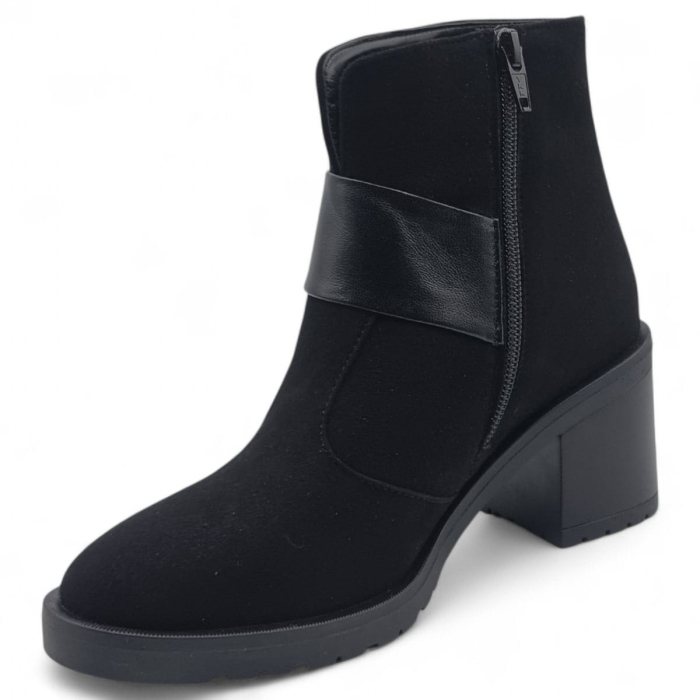 Ghete Damă Elegante Din Piele Întoarsă  Negru Velur  40219 [8]