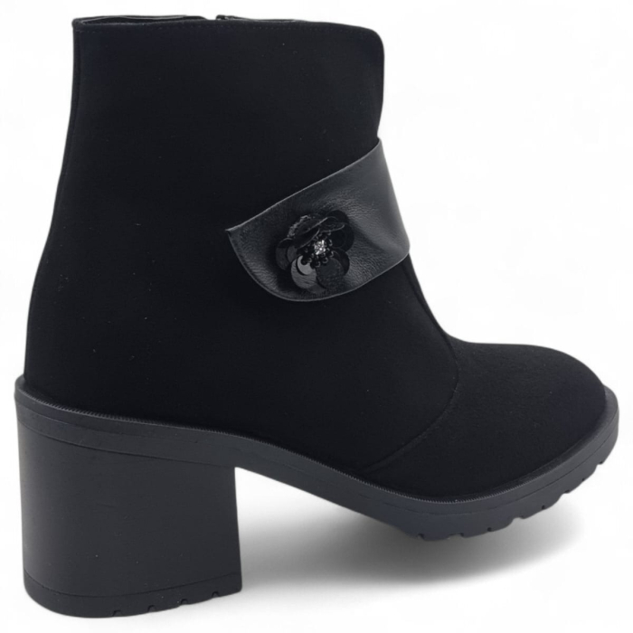 Ghete Damă Elegante Din Piele Întoarsă  Negru Velur  40219 [3]