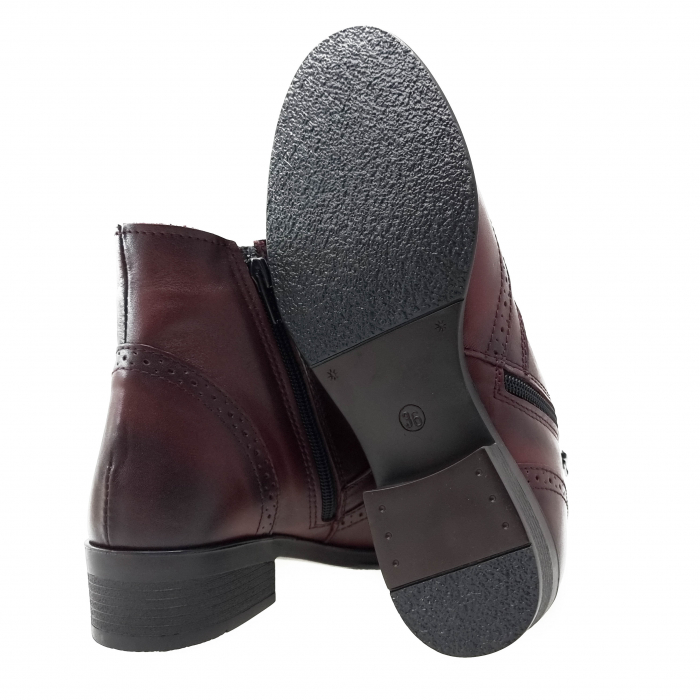 Ghete Damă Casual Din Piele Naturală Bordo 8526 [10]
