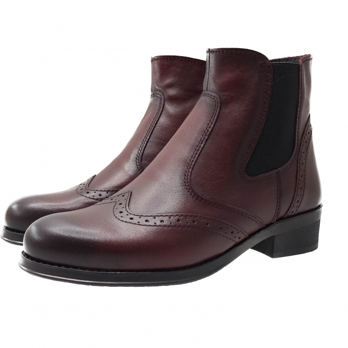 Ghete Damă Casual Din Piele Naturală Bordo 8526 [8]