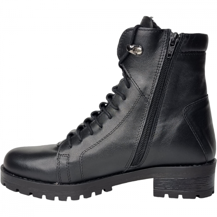 Ghete Damă Casual Din Piele Naturală Neagră 8536 [12]