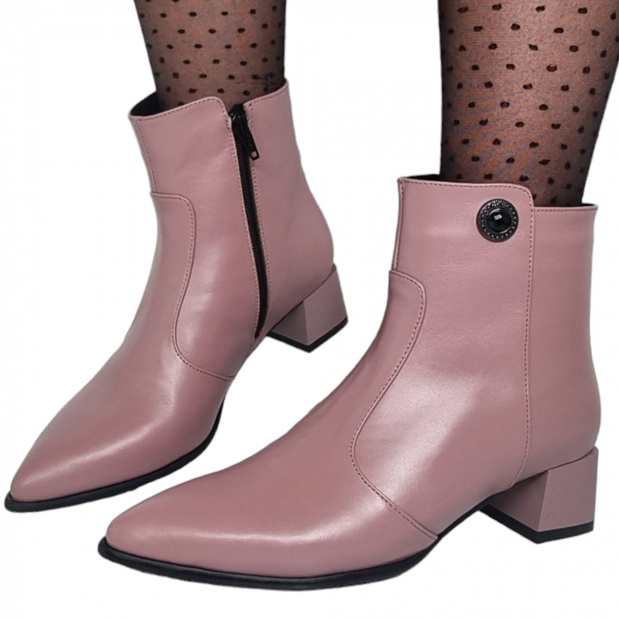 Ghete Damă Elegante Din Piele Naturală Lila 9518 [10]