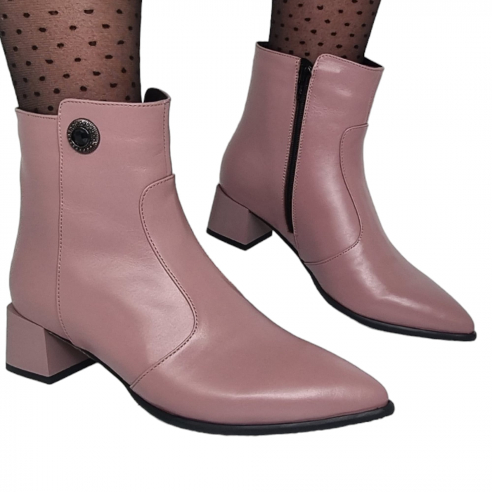 Ghete Damă Elegante Din Piele Naturală Lila 9518 [4]