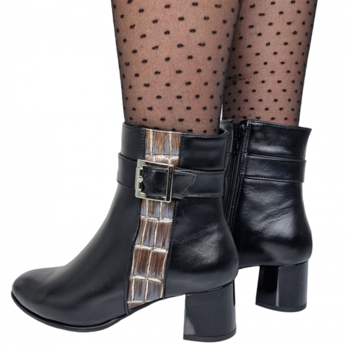 Ghete Damă Elegante Din Piele Naturală Neagră 9501 [4]