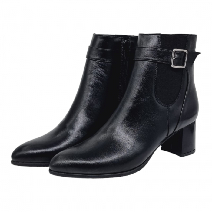 Ghete Damă Elegante Din Piele Naturală Neagra 9502 [6]
