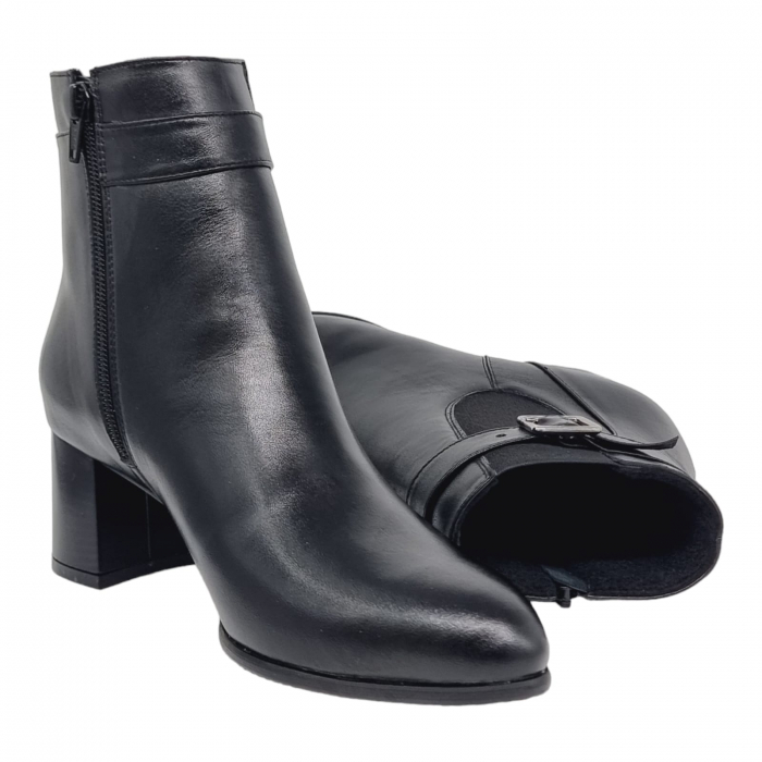 Ghete Damă Elegante Din Piele Naturală Neagra 9502 [7]